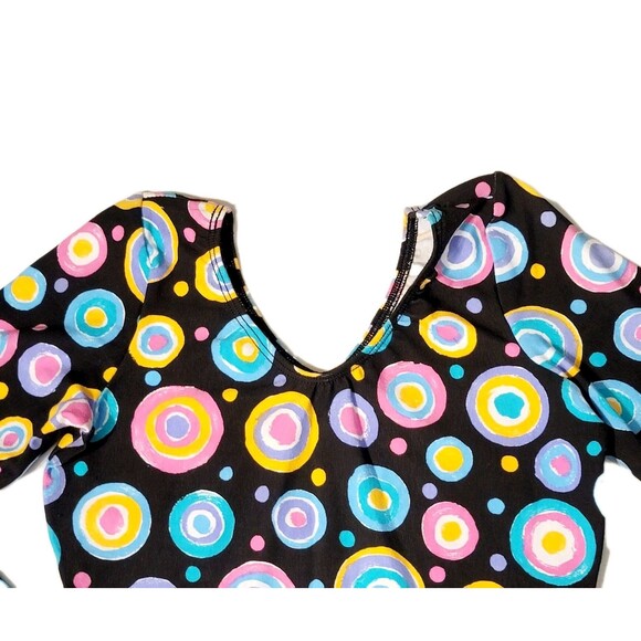 GK Elite VTG Retro 60s Concentric Circles LS Cotton Leotard Bodysuit AS Adult S - Picture 5 of 15